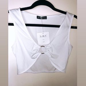 WHITE RING CROP TOP